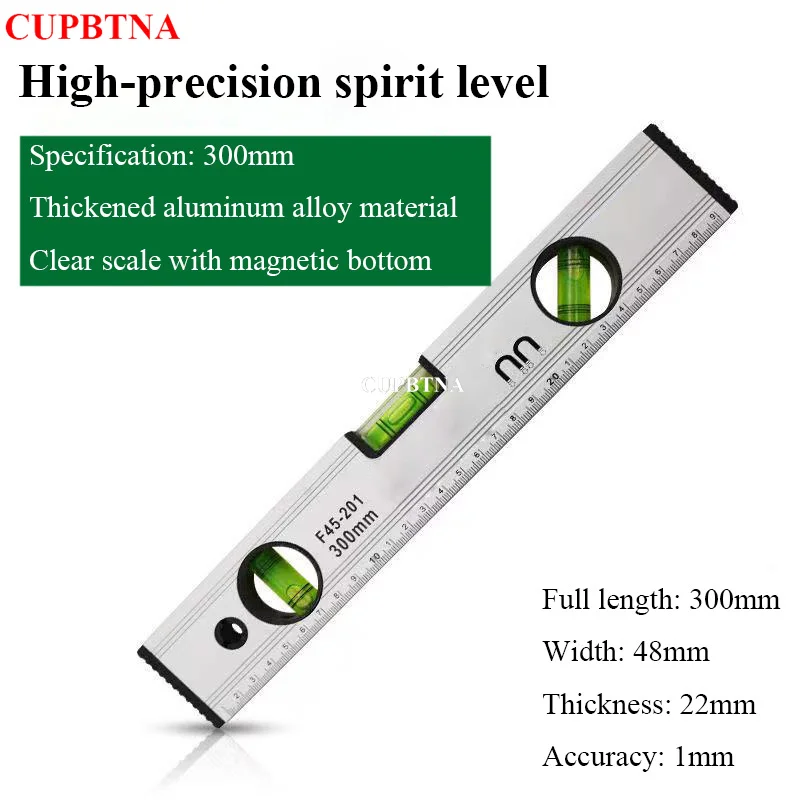 High Precision Reinforced Aluminum Alloy 3 Bubbles With Magnetic Multifunctional Spirit Level Rule Suitable For Home Decoration |