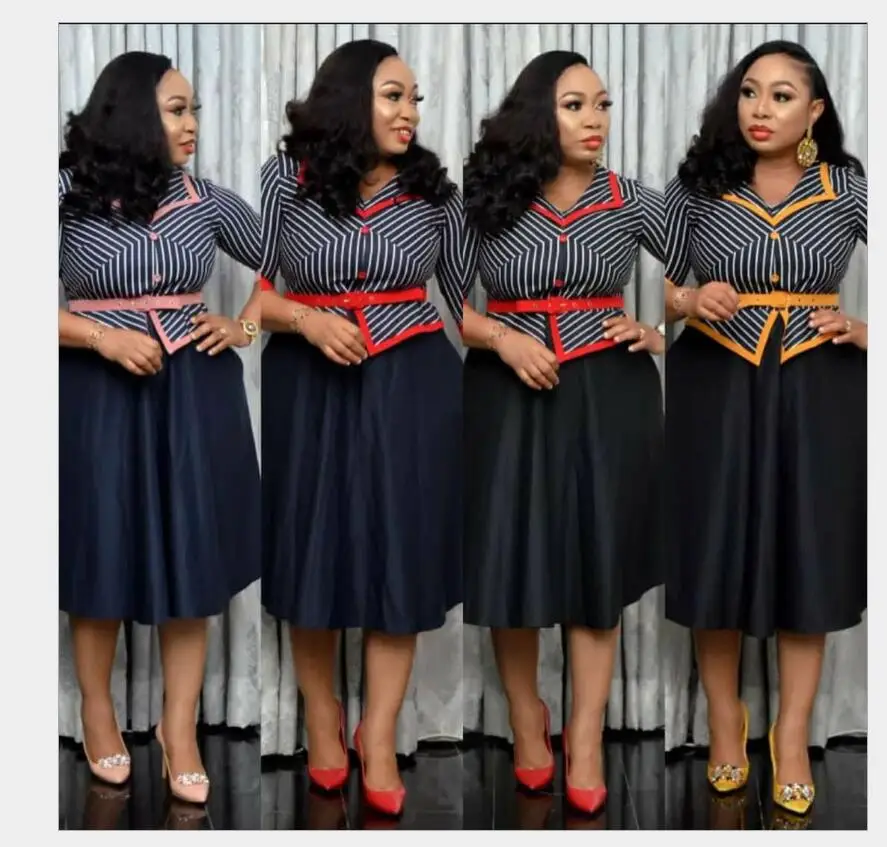 Африканский принт платья для женщин в африканском стиле полоску пэчворк