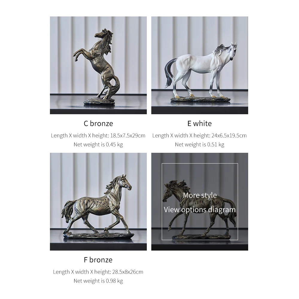

Retro Horse Decoration Resin Animal Shape Lucky Gift Modern Home Living Room Desk Decoration Feng Shui Decoration Gifts