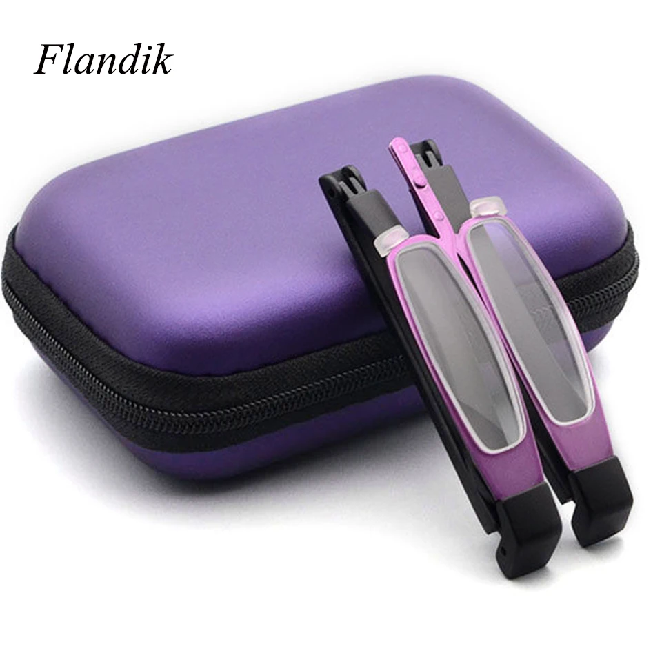 Ультралегкие складные очки для чтения с металлической оправой портативные