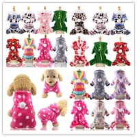 dog clothes pajamas jumpsuit winter pet clothes puppy hoodies fleece legs warm dog clothing outfit small dog costume apparel