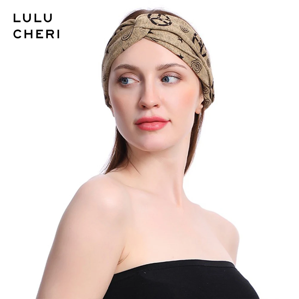 Женские резинки для волос Hippie винтажные бандажные йоги в стиле ретро с принтом