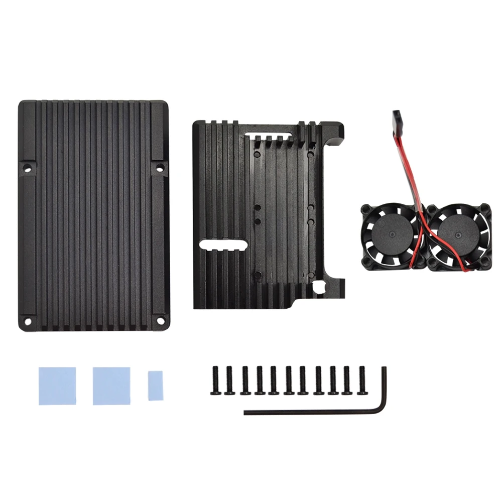 

Raspberry Pi 4 B Case with Dual Fan, Armor Aluminum Alloy Passive Cooling Case Compatible with Raspberry Pi 4 Model B Only