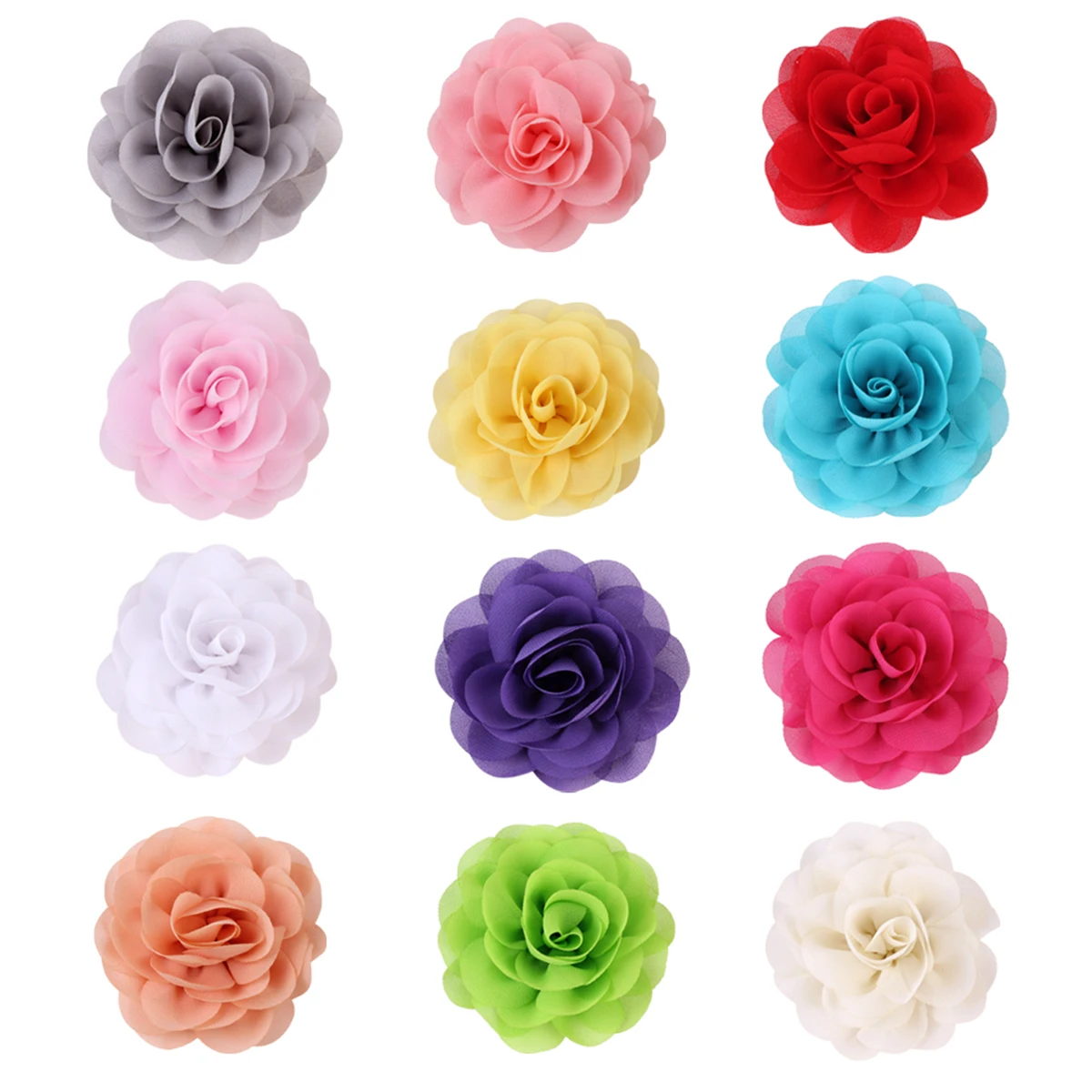 

12PCS Dog Cat Flower Collars Pet Bow Tie Chiffon Collars Beauty Grooming Accessories Mixed Color
