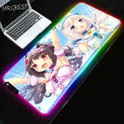 Большой игровой коврик для мыши MRGBEST с шоколадным и ванильным аниме RGB со светодиодным освещением XL резиновый Настольный коврик для ноутбука LOL Dota Xxl