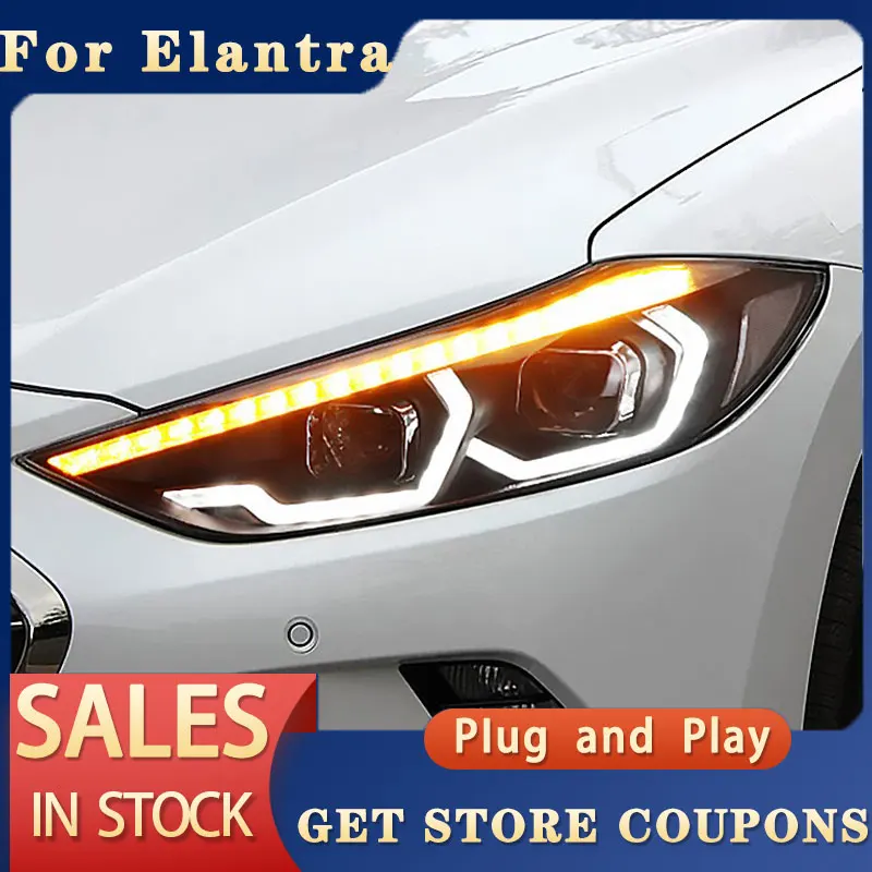 Фото Фасветильник головного света для Hyundai Elantra s 2016-2020, новые фары головного света Elantra, брендовые ДХО орлиный глаз Hid Биксеноновые автомобильные аксессуары №3