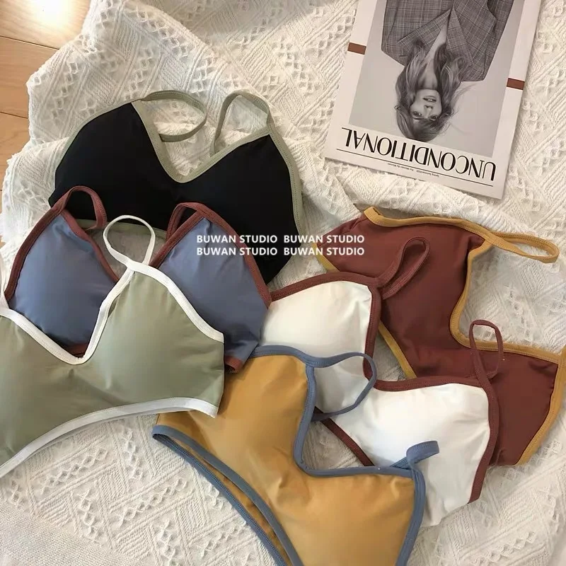 

Женский хлопковый бюстгальтер, корейское нижнее белье для маленькой груди, сексуальный топ для девушек, удобное нижнее белье, Женский Топ-т...