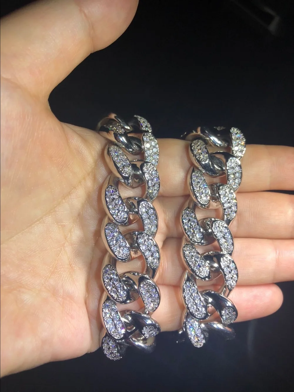 THE BLING KING 20 мм CZ кубинские цепи Золото зубец Майами кубинская чокер большой замок кубического циркония ожерелье цепь