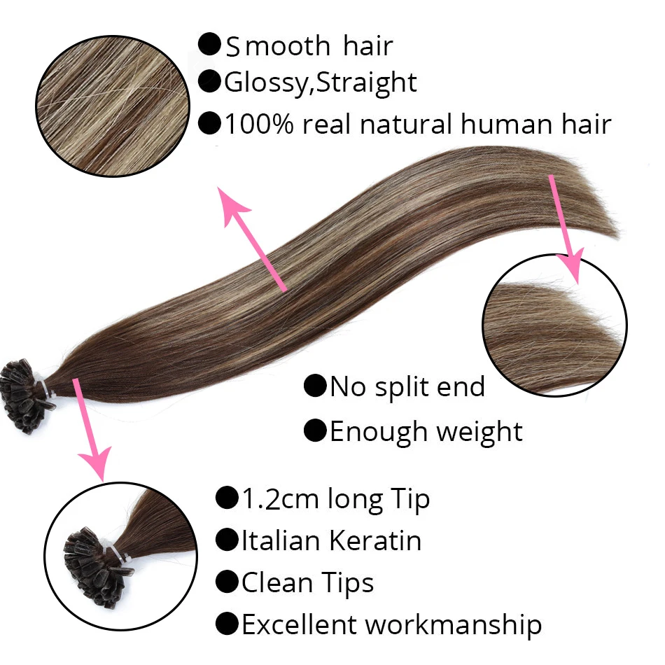MRS HAIR, 1 г/шт., Омбре, накладные прямые волосы Remy Nail, кератиновые человеческие волосы, 50 шт., 14 дюймов, 18 дюймов, 20 дюймов