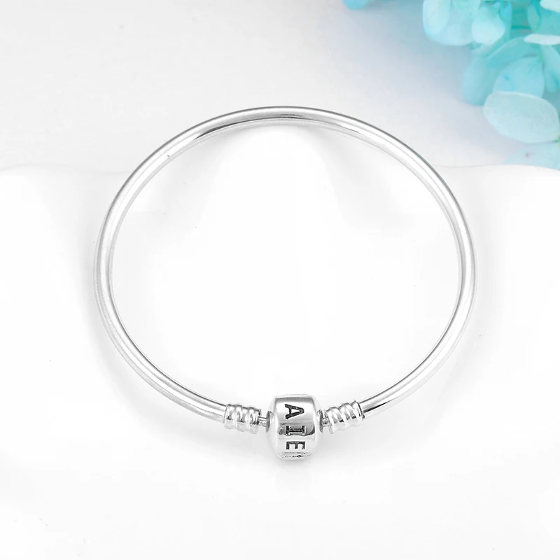 Новый Шарм снежинка шаблон 925 стерлингового серебра сверкающие тонкие Бусы