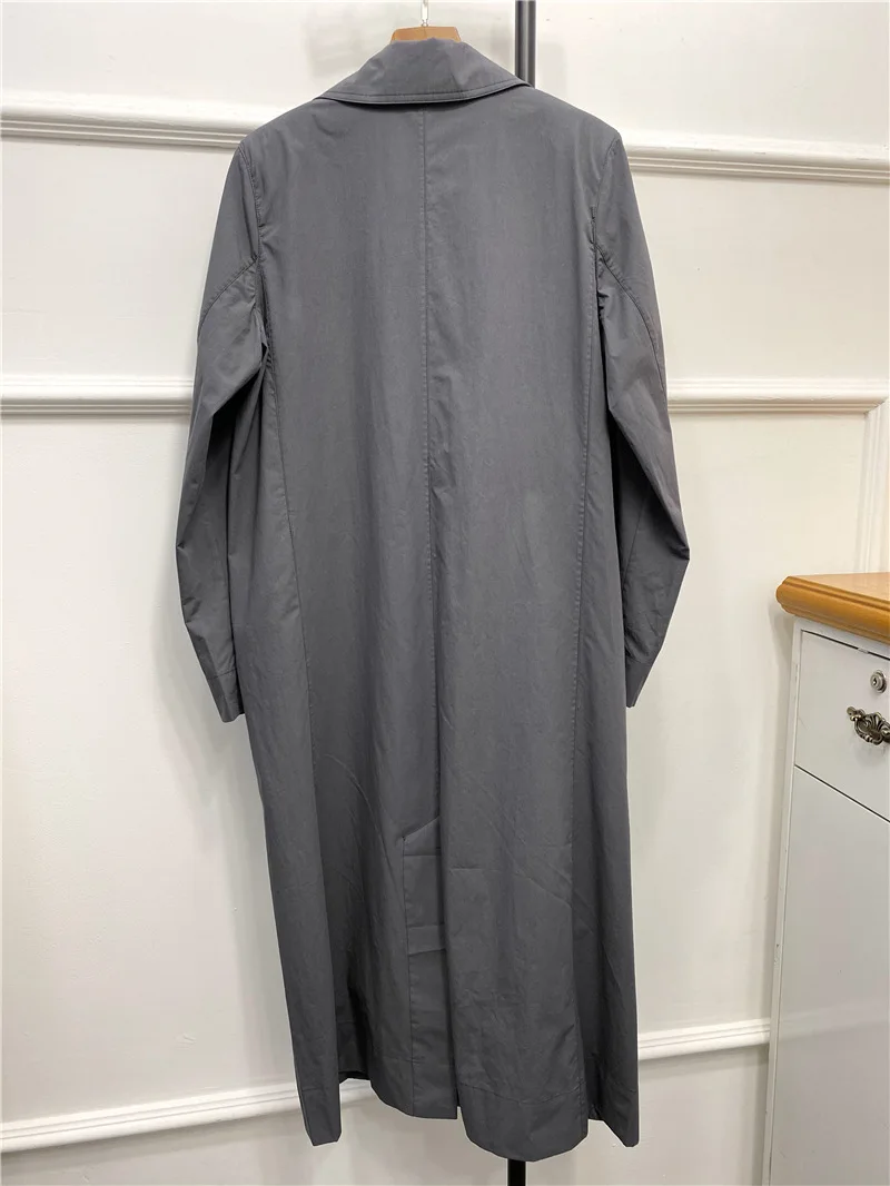 

2020 Autumn Temperament Casual Long Slim Loose Cotton Windbreaker Women's Mid-length Jacket With Belt