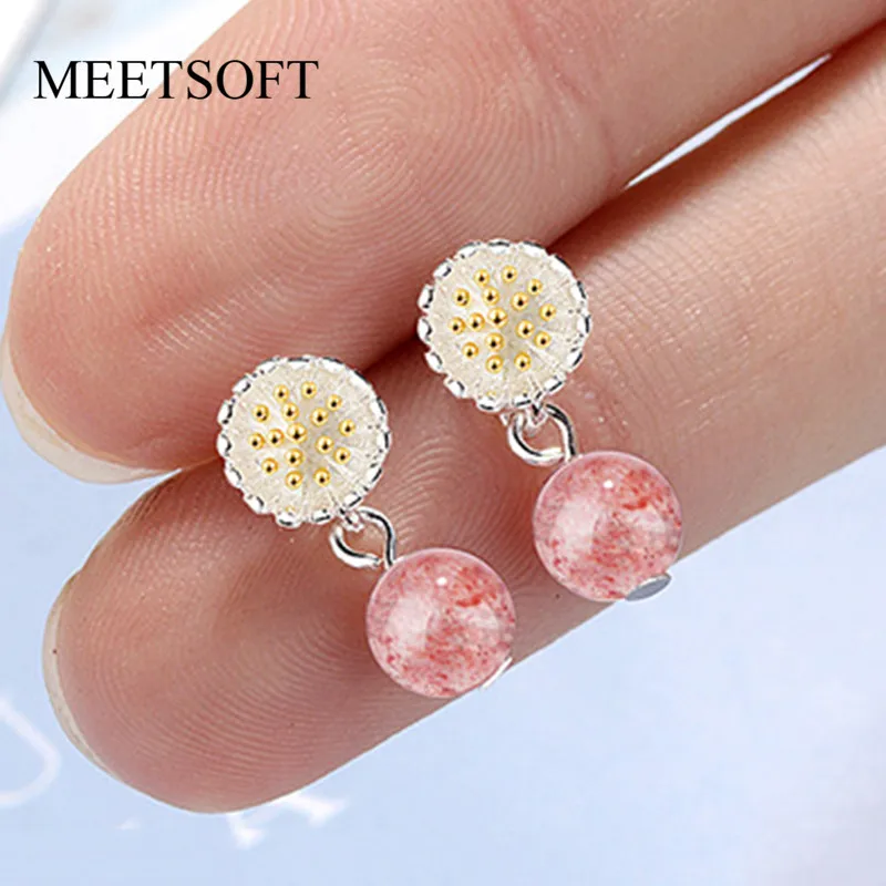 MEETSOFT посеребренные предотвращающие аллергию Висячие серьги для женщин Модный