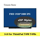 Экран для ноутбука ThinkPad T490 20N2 20N3 20Q9 20QH 20RY 20RX Lenovo T490s 20NX 20NY 14,0 дюйма FHD IPS без винтовых отверстий, не сенсорный