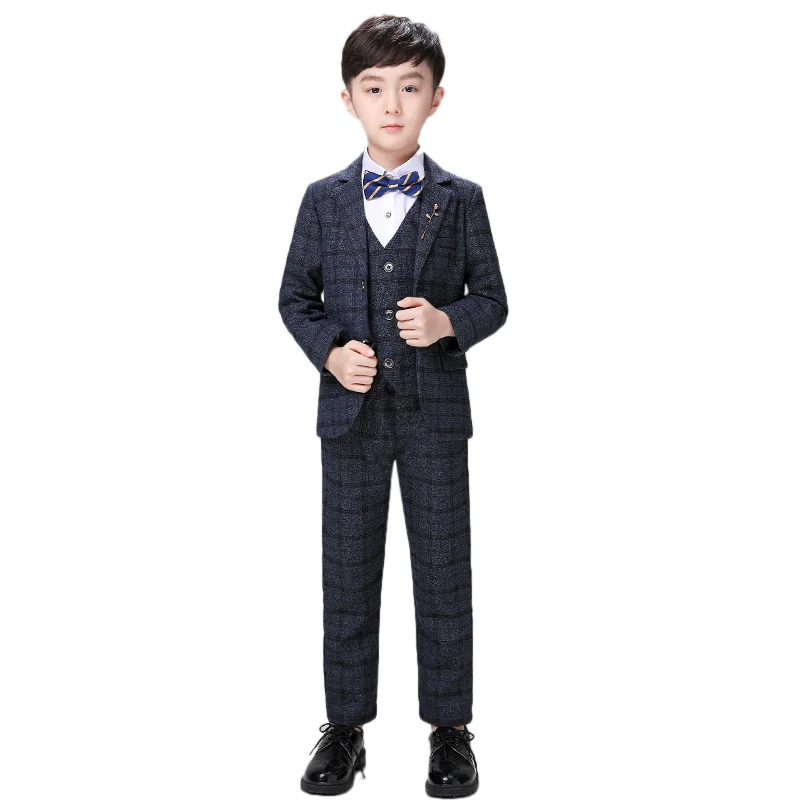 Nimble свадебные костюмы для мальчиков Новое поступление однотонный темно синий