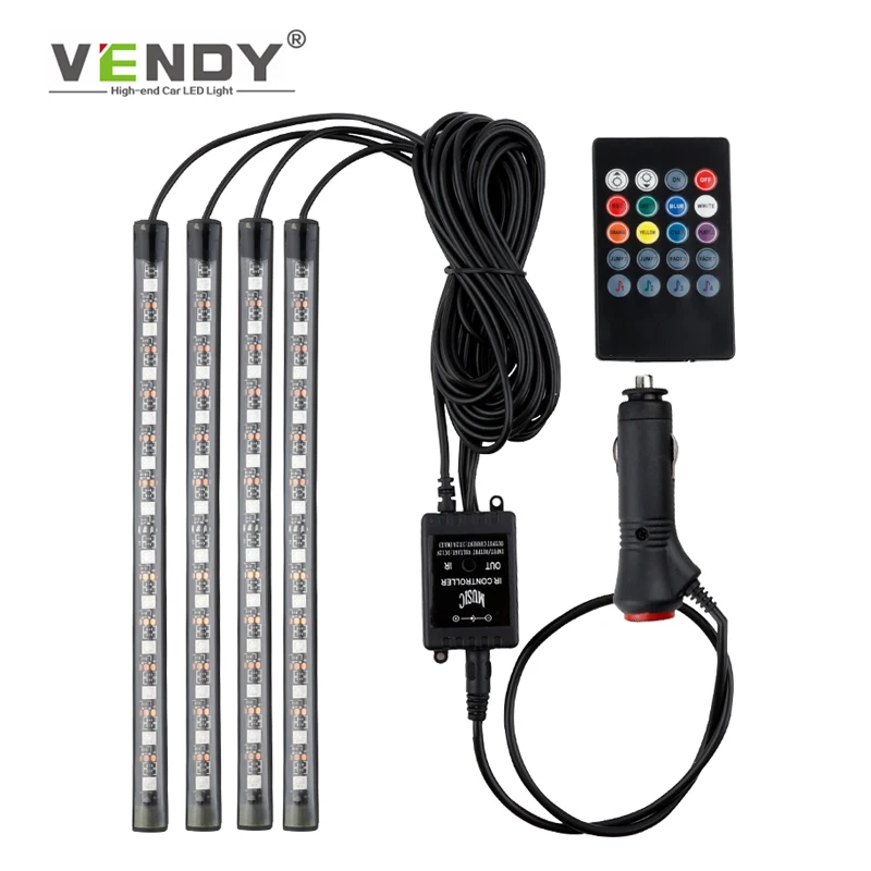 Светодиодная RGB-ленсветильник для салона автомобиля несколько режимов