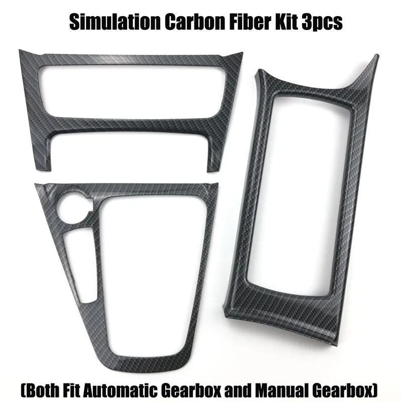 Carbon Fiber Kit 3pc Автомобильные аксессуары коробка передач держатель стакана воды панель отделка интерьер клеящаяся рамка для Декорации для Ford Focus 3 mk3 - Название цвета: Carbon Fiber Kit 3pc