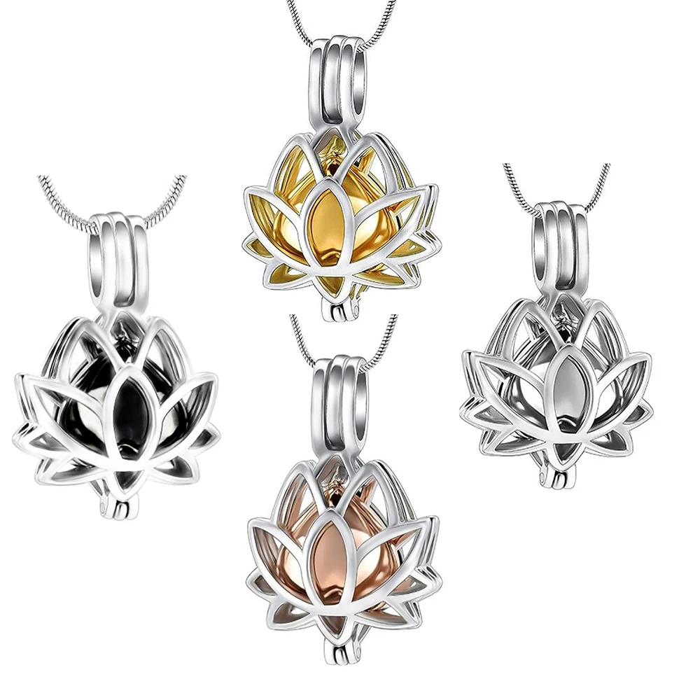 Ожерелье Urn для праха цветок лотоса ожерелье человека памятный сувенир из