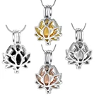 Ожерелье Urn для праха цветок лотоса ожерелье для праха для человека памятный сувенир из нержавеющей стали урна ожерелье для мужчин женщин мужчин