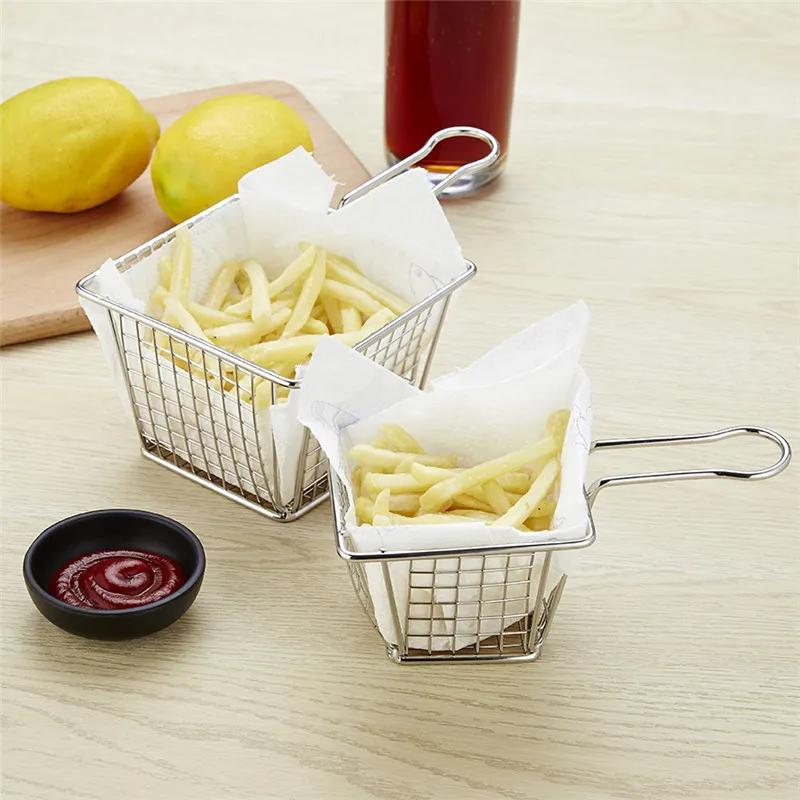 Фишки из нержавеющей стали глубокие корзины для жарки Презентация продуктов