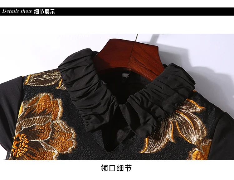 Супер качество 2019 новые винтажные жаккардовые Платья с цветочным узором для