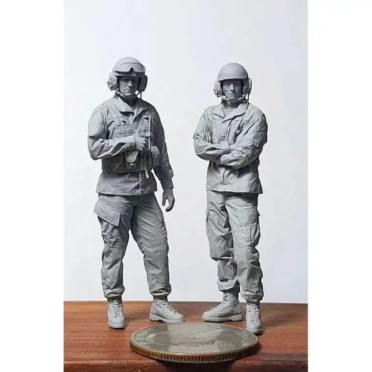 Фигурка пилота из неокрашенного истребителя модель смолы в масштабе 1/35