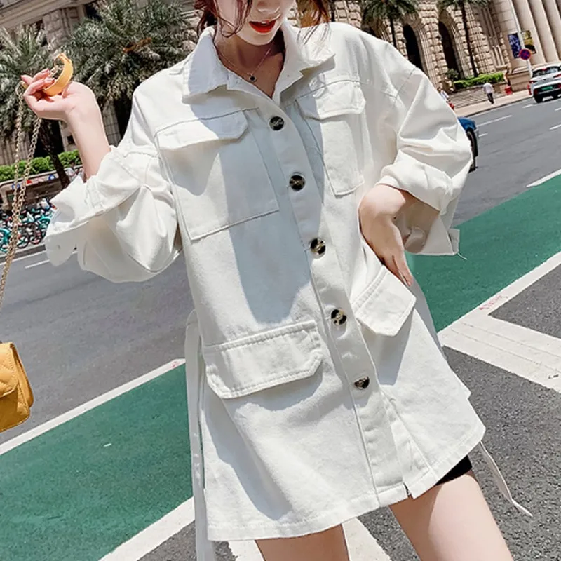 Повседневная винтажная Женская куртка Весенняя осенняя для женщин Свободная