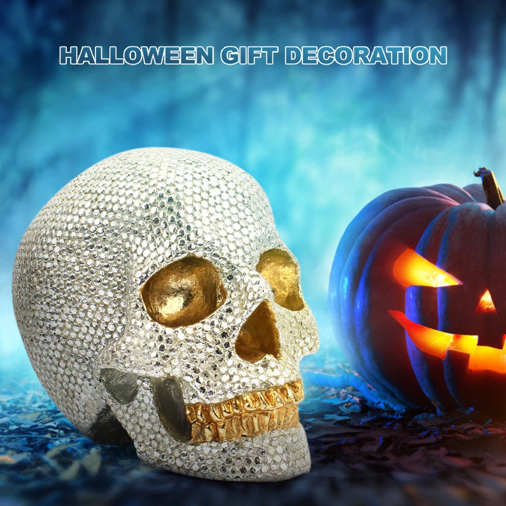 Украшение в виде черепа перламутровое из блестящей смолы | Дом и сад