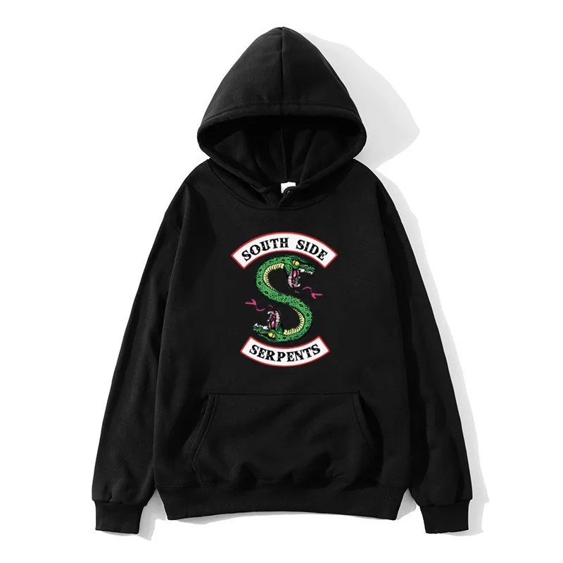 

100% хлопок moletom de riverdale, casaco de moletom feminino e masculino do lado sul serpents harajuku, riverdale, South Side