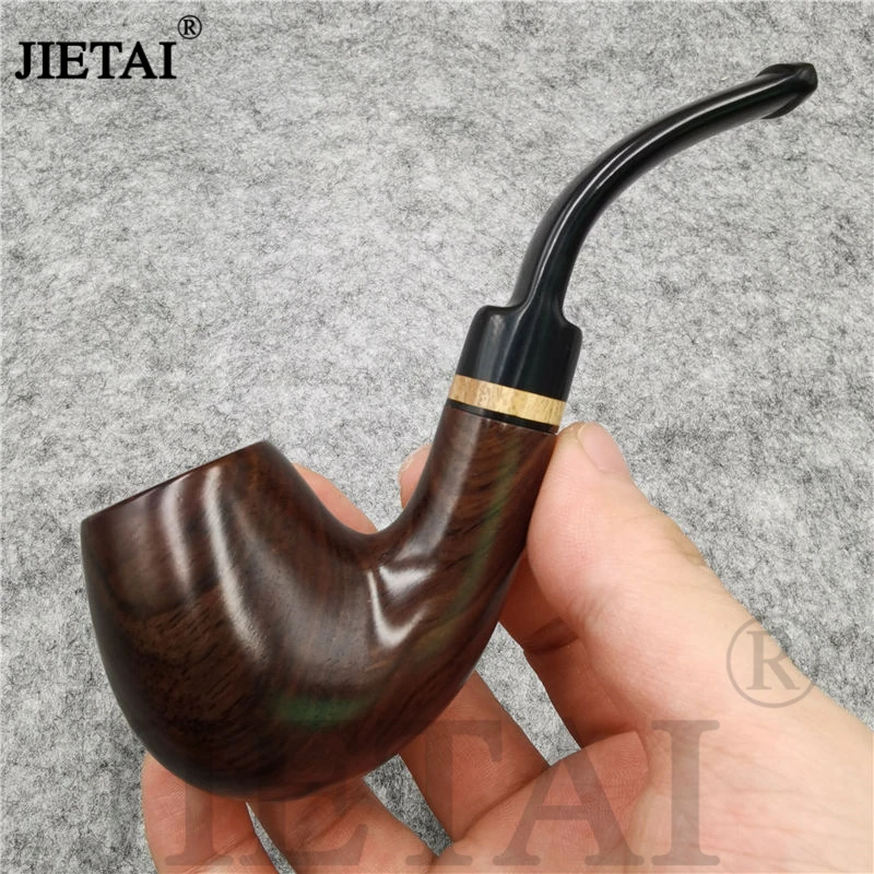 

Ручная мерная изогнутая курительная трубка из цельной древесины классический табачный деревянный флюс фильтр дымовой инструмент мужской ...