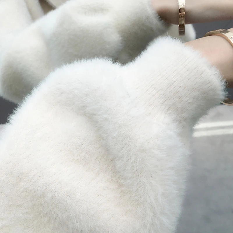 Имитация норки кашемировый свитер пальто для женщин 2020 Новинка весна осень