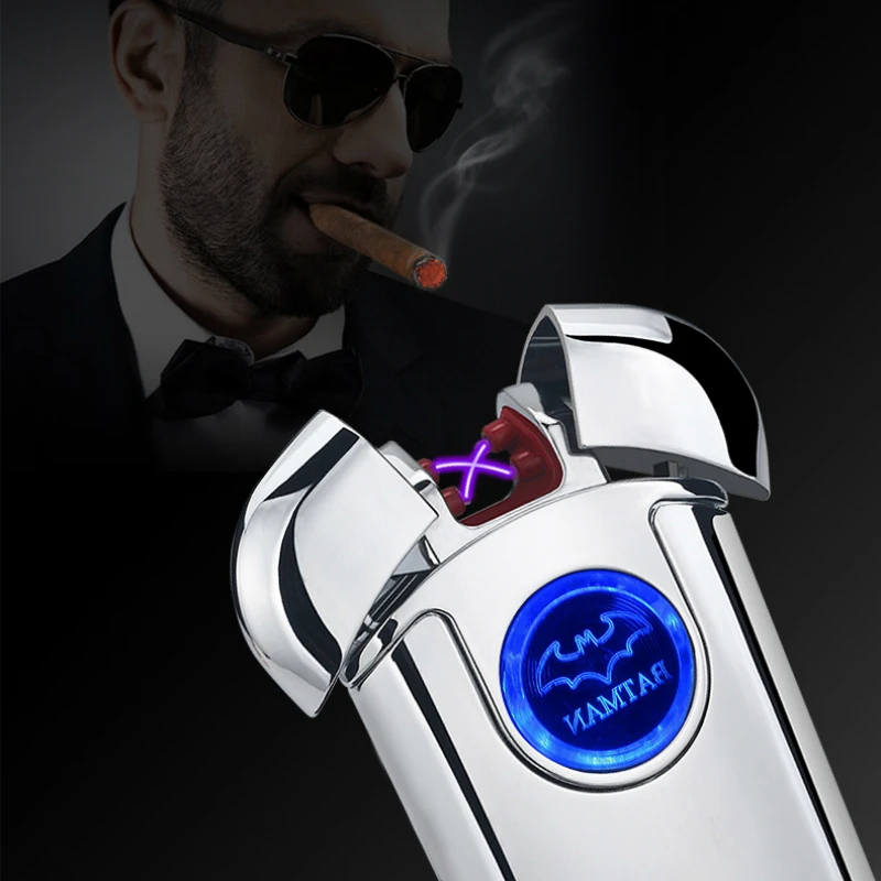 Новая импульсная Зажигалка Летучая мышь с двойной дугой зажигалка USB-зарядкой