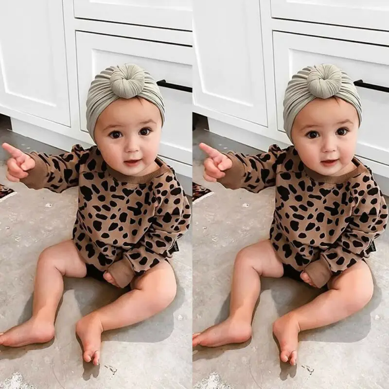 Повседневный Леопардовый пуловер для новорожденных девочек 0 24 мес. свитшот топы