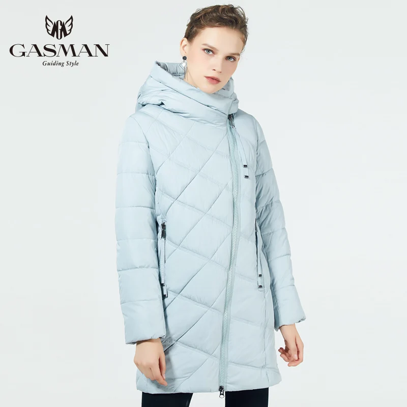GASMAN Новая зимняя Женская куртка пуховик женский модный толстая теплая парка с капюшоном зимняя верхняя одежда женская Высококачественная - Цвет: 410 light green