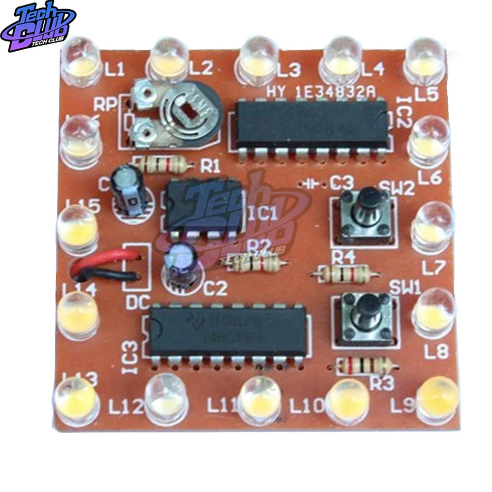 NE555 + 74HC595 16Bit 16 канальный видеорегистратор светильник воды плавные огни s