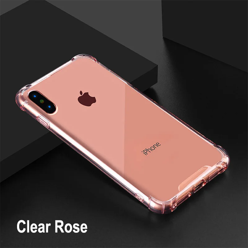 

Luxury Clear Shockproof Cell Phone Case For iPhone X XR XS Max 8 7 6 6S Plus 7plus 8plus Soft TPU Transparent Protection Cover