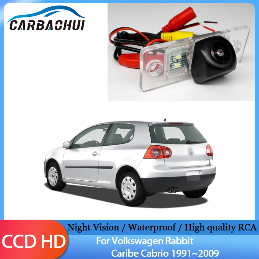 

HD Car Rear View Reverse Camera Night Vision Waterproof High quality RCA For Volkswagen Rabbit Caribe Cabrio 1991~2009