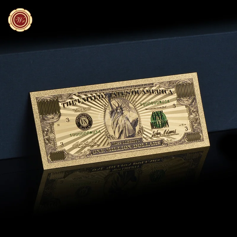 США золотой цвет банкноты$1 миллионов долларов Банкнота с COA - Цвет: banknote