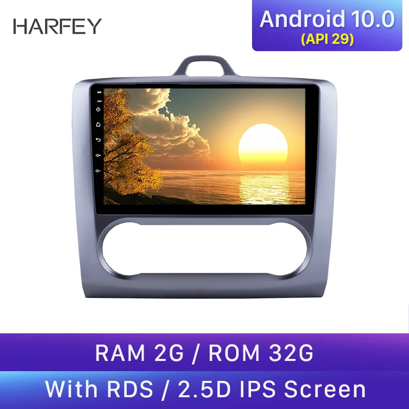Автомобильный мультимедийный плеер Harfey 2din 9 дюймов Android 10 0 1080P HD сенсорный экран
