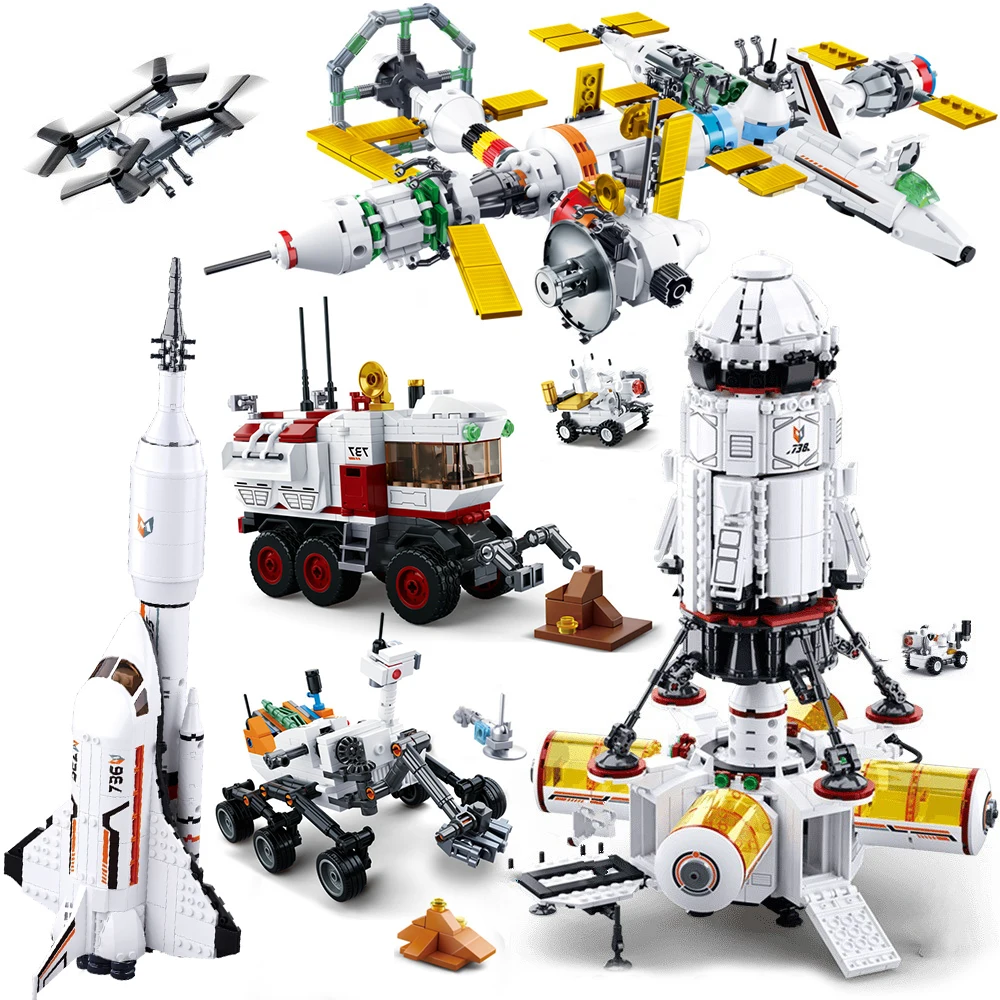 

Космическая станция ракета лунный космический корабль фигурки модель строительные блоки lepine кирпичи игрушка для детей подарок