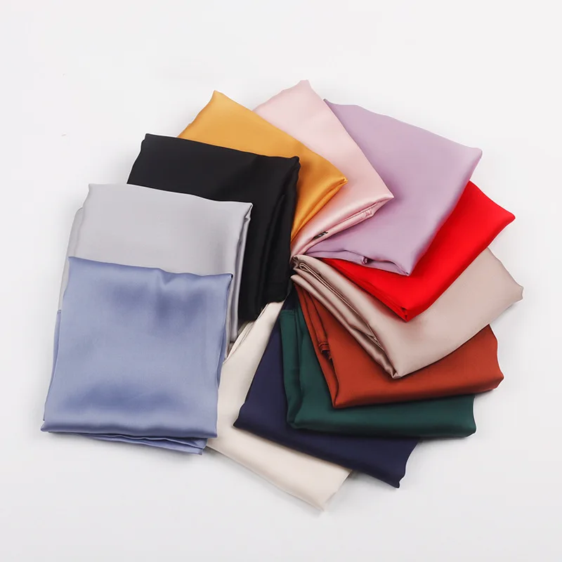 aliexpress.com - 70*70cm Solid Silk Handkerchief Small Hair Scarf For Women Cute Plain Bag Scarfs Female Green Black Pink Neck Scarves For Ladies
