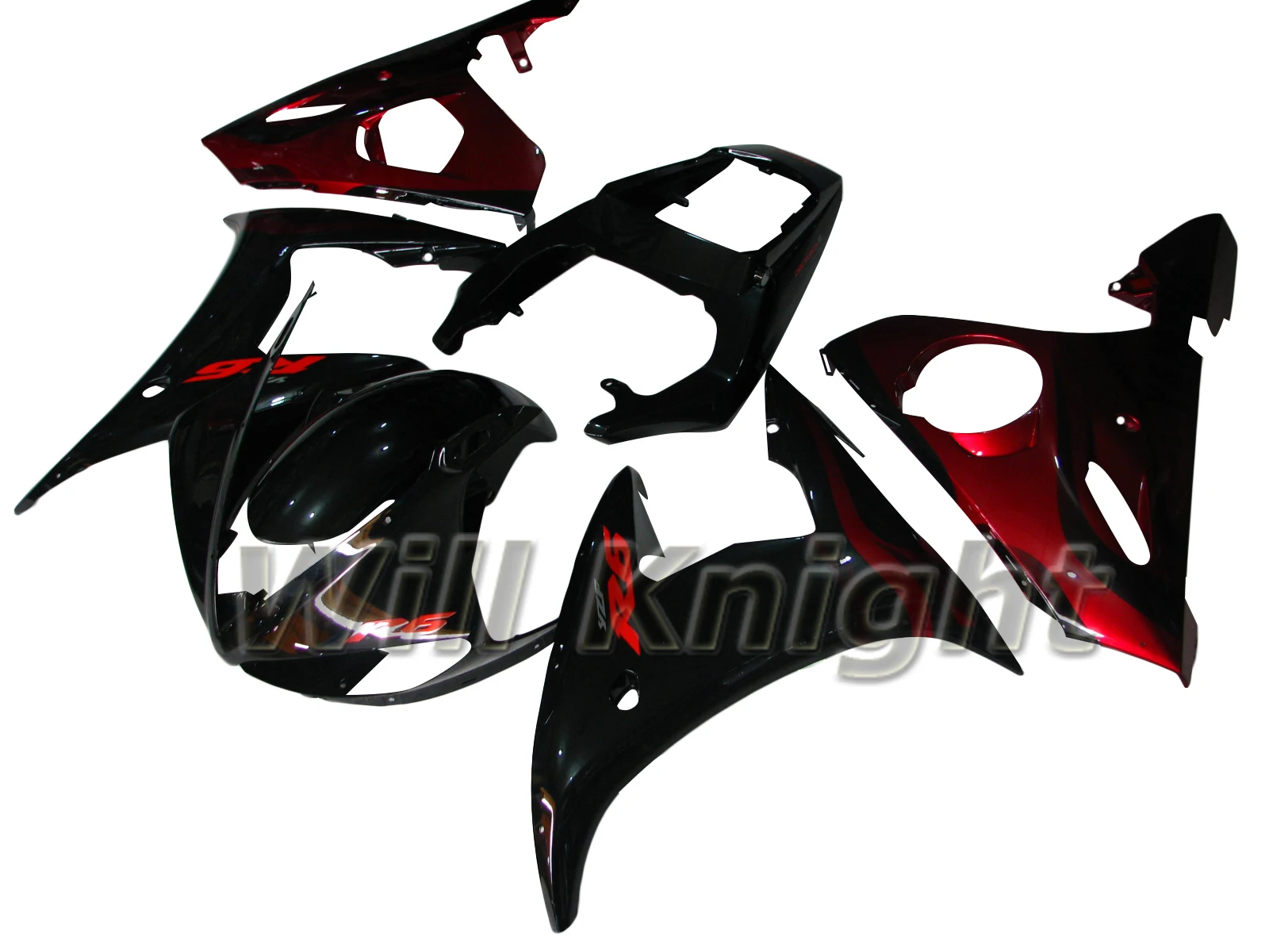 

ABS Injection Body Cover Fairing Kit for Yahama YZF600 YZF R6 2003 2004 White with Black Red Flame