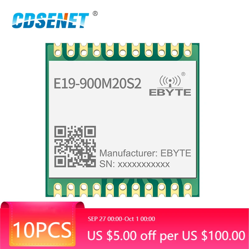 

CDSENET10pcs E19-900M20S2 SX1276 LoRa 868/15MHz 20dBm модуль SMD SPI интерфейс беспроводной трансивер модуль приемника передатчика
