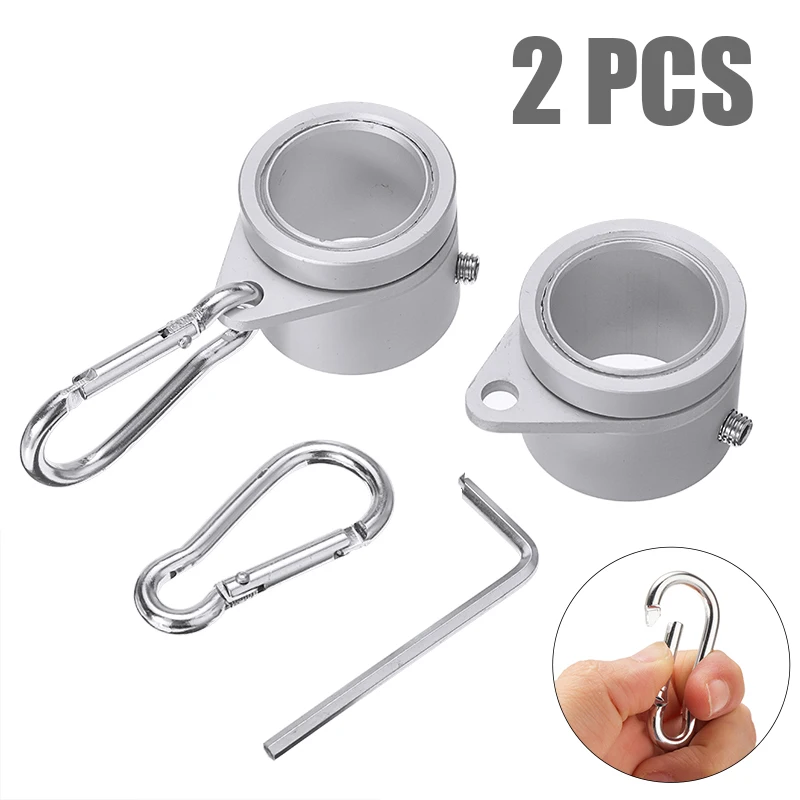 

2Pcs Flagpole Mounting Ring With Carabiner 360 Degrees Rotating Anti-wrap Ring Aluminium Alloy Flagpole Rotating Rings Kit