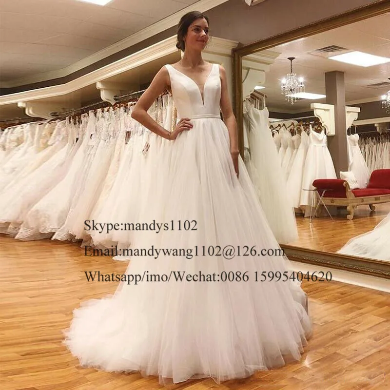 Mbcullyd сексуальное пляжное свадебное платье трапециевидной формы с v-образным