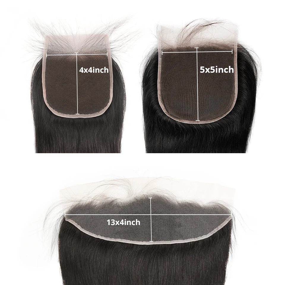 

HD Lace Frontal Closure 4x4 5x5 13x4 Undetectable Transparent Straight Lace Closure 100% Virgin Human Hair Pre plucked Hairline