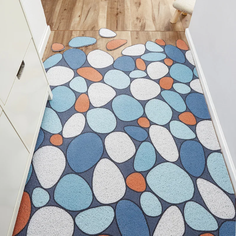 Скандинавский Овальный цветной коврик для двери с узором ковер домашний спальни