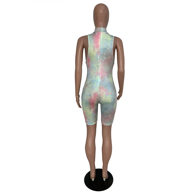 Комбинезон женский цветной с круглым вырезом пикантный слитный Ромпер без