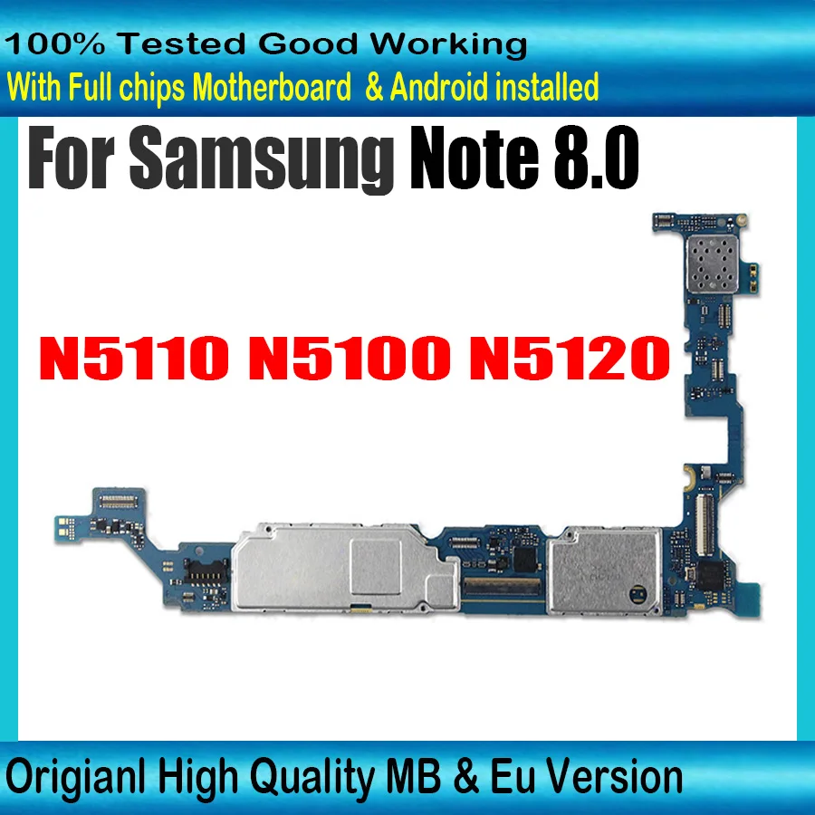 Good Tested Motherboard For Samsung Galaxy N5100 N5110 N5120 Mainboard Full Chips High Quality Logic Board With Android System |