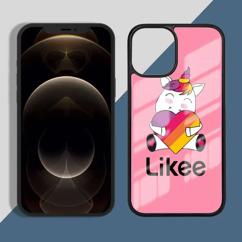 

Likee Funny cat bear love heart Phone Case TPU+PC For iPhone X XR XS 11 12 mini Pro MAX 7 8 Plus