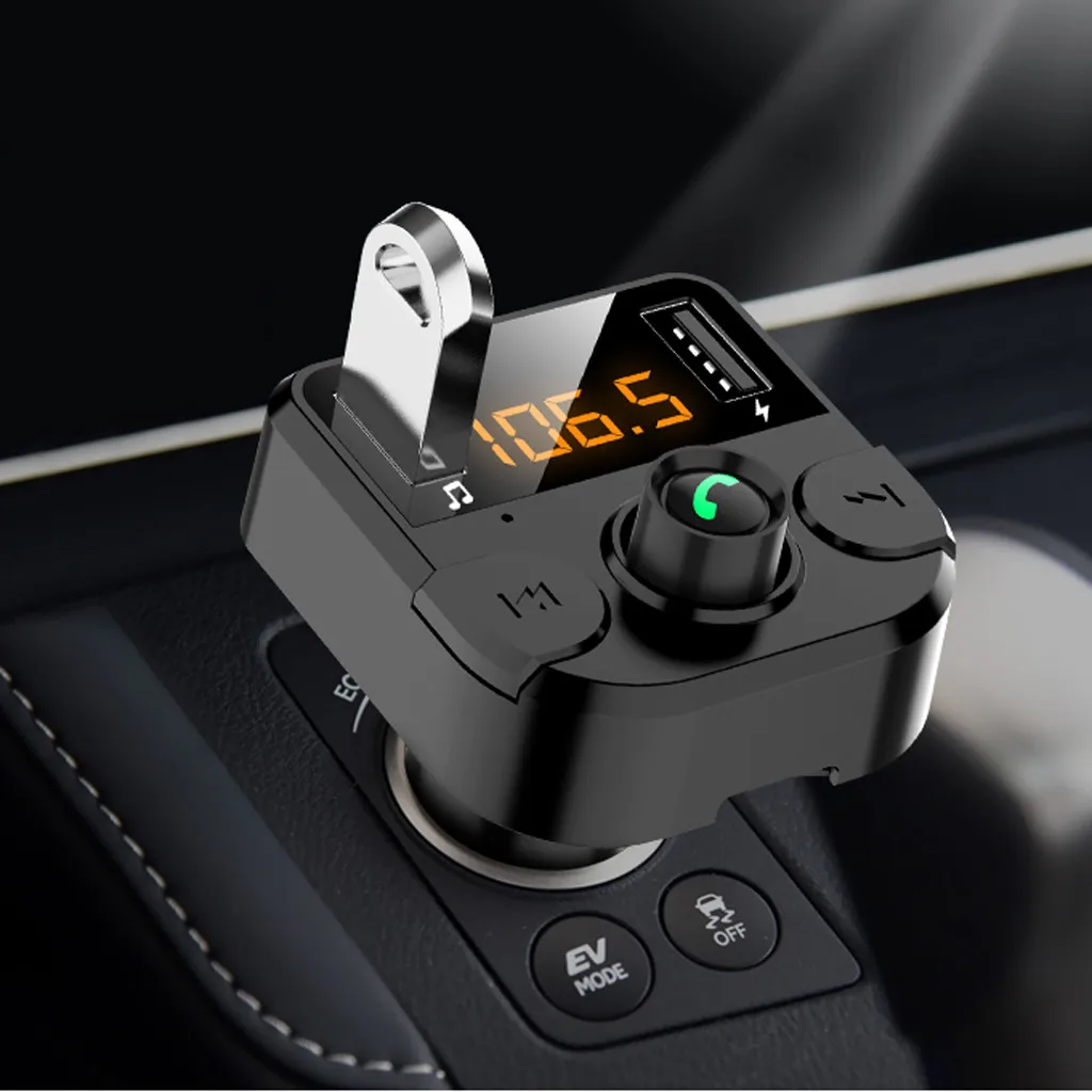 Автомобильный Bluetooth 5,0 fm-передатчик Беспроводной Громкая связь приемник Авто mp3-плеер 3.1A двойной USB быстрое зарядное устройство автомобильные аксессуары